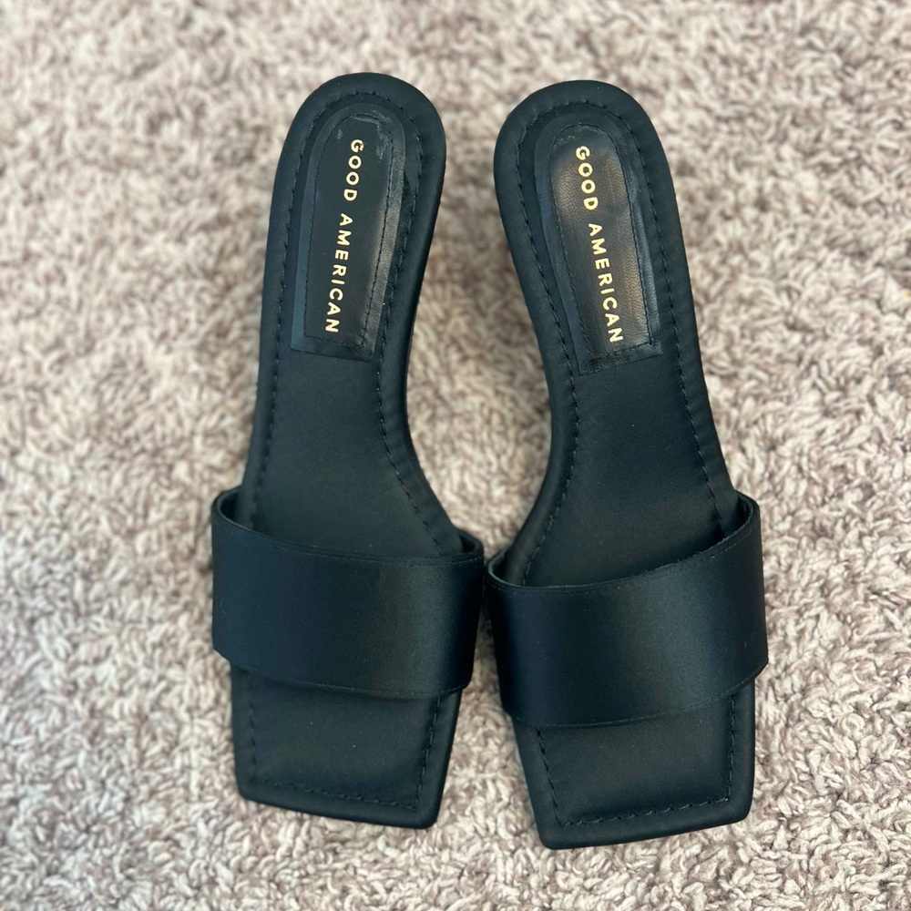 Good American Black rhinestone heels